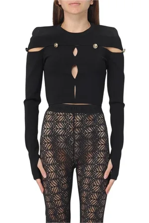 VERSACE Swetry, Kobieta, Czarny, M, Czarny Sweter Z Dzianiny