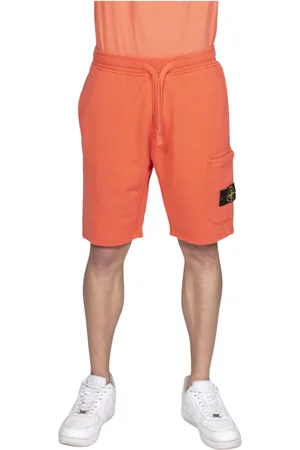 Stone Island Szorty, Mężczyzna, Pomarańczowy, L, Spodenki Bermudzkie z polaru w Rose Quartz