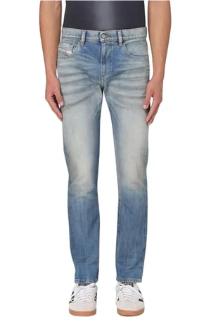 Diesel Jeansy, Mężczyzna, Niebieski, W34, Denim, Regularne Jeansy o prostym krojuy