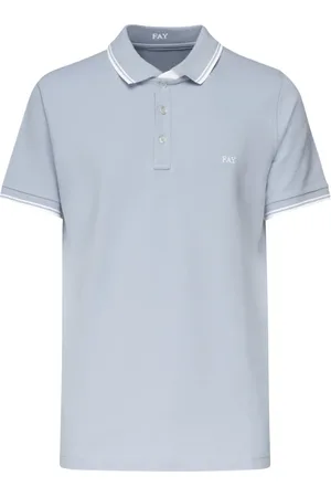 FAY Koszulki, Mężczyzna, Niebieski, L, Niebieskie T-shirty i Pola z Krótkimi Rękawami