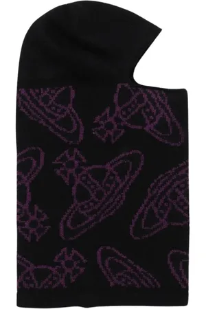Vivienne Westwood Akcesoria, Mężczyzna, Czarny, ONE SIZE, Czarna Czapka z Maską Orb
