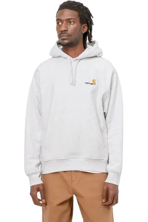 Carhartt Bluzy, Mężczyzna, Szary, L, Bawełna, Bluza American Script w kolorze Ash Heather