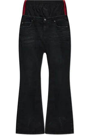 Balenciaga Jeansy, Mężczyzna, Czarny, M, Len, Jeansyy z rozszerzanymi nogawkami