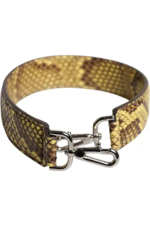 Dolce & Gabbana Torebki, Kobieta, Żółty, ONE SIZE, Żółty egzotyczny pasek na ramię do torby skórzanej