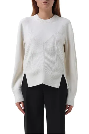 Alexander McQueen Swetry, Kobieta, Biały, S, Biała Swetrowa Crewneck