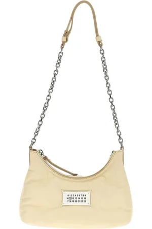 Maison Margiela Torebki, Kobieta, Beżowy, ONE SIZE, Biała Pikowana Skórzana Mini Torba na Ramię