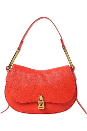 Coccinelle Torebki, Kobieta, Pomarańczowy, ONE SIZE, Elegancka Skórzana Torba na Ramię