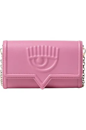 Chiara Ferragni Torebki, Kobieta, Różowy, ONE SIZE, Fioletowa Mini Torba z Łańcuszkiem na Portfel