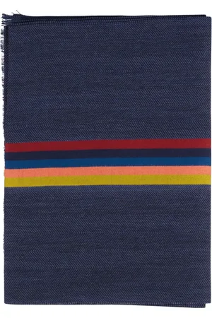 Paul Smith Akcesoria, unisex, Niebieski, ONE SIZE, Wielokolorowy Szal z Paskami z Wełny