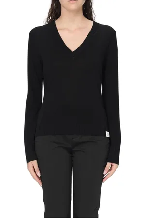 Peuterey Swetry, Kobieta, Czarny, S, Elegancki Sweter z Warkoczami