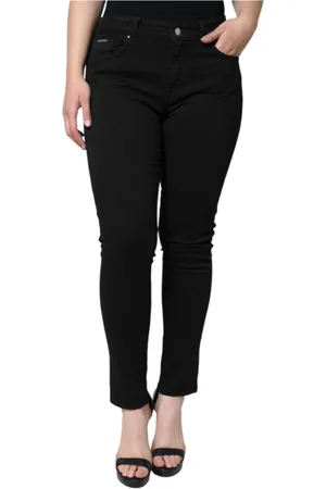 Dolce & Gabbana Jeansy, Kobieta, Czarny, M, Czarne Skinny Jeansyy z Zamkiem