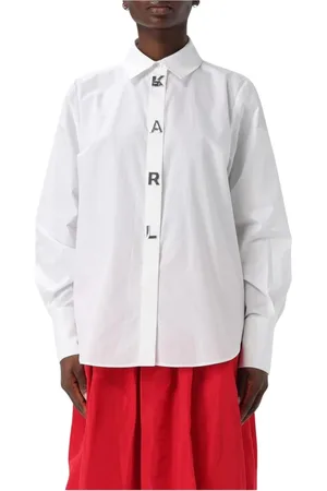 Karl Lagerfeld Bluzki, Kobieta, Biały, M, Koszula z logo