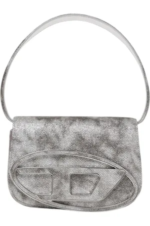 Diesel Torebki, Kobieta, Zielony, ONE SIZE, Metaliczna kopertówka w stylu militarnym
