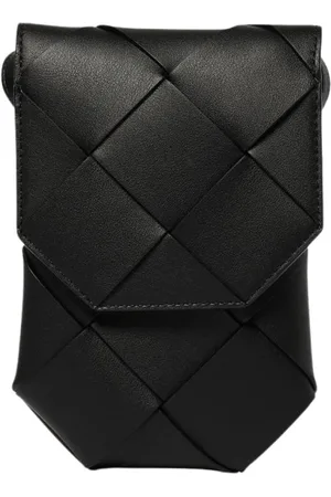 Bottega Veneta Torebki, Mężczyzna, Czarny, ONE SIZE, Luksusowa Czarna Skórzana Torba na Ramię