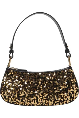Coccinelle Torebki, Kobieta, Żółty, ONE SIZE, Czarna Mini Torba z Cekinami z Uchwytem