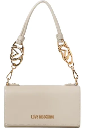 Moschino Torebki, Kobieta, Beżowy, ONE SIZE, Ivory Chain Clutch Torba