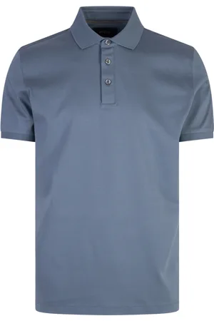 HUGO BOSS Koszulki, Mężczyzna, Niebieski, XL, Niebieski Polo z Mercerizowanej Bawełny