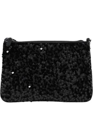 Coccinelle Torebki, Kobieta, Czarny, ONE SIZE, Czarna Mini Torba z Cekinami na Zamek