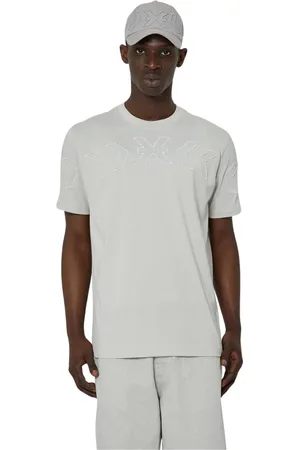 John Richmond Koszulki, Mężczyzna, Szary, L, Bawełna, Regularny T-shirt z haftowanym nadrukiem z przodu