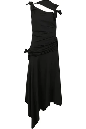 Acne Studios Sukienki, Kobieta, Czarny, M, Sukienka bez rękawów z ozdobnymi węzłami