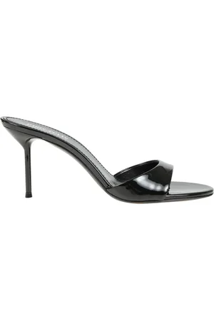 PARIS TEXAS Buty, Kobieta, Czarny, 36 EU, Eleganckie Skórzane Wysokie Obcasy Mules