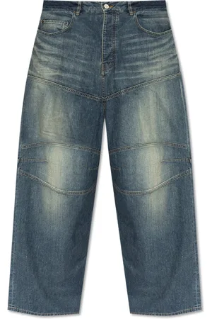 Balenciaga Jeansy, Mężczyzna, Niebieski, S, Denim, Jeansyy z szerokimi nogawkami