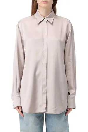 Golden Goose Bluzki, Kobieta, Różowy, ONE SIZE, Różowa Satynowa Koszula, Elegancki Styl