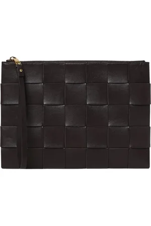 Bottega Veneta Torebki, Kobieta, brązowy, ONE SIZE, Brązowa skórzana kopertówka