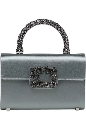 Roger Vivier Torebki, Kobieta, Szary, ONE SIZE, Satyna, Elegancka Satynowa Kopertówka