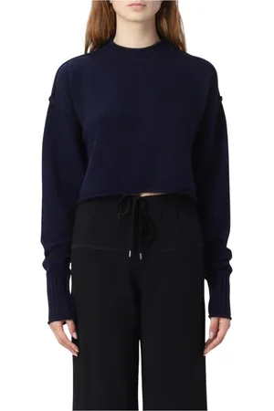 Sportmax Swetry, Kobieta, Niebieski, L, Kaszmir, Niebieski Sweter z Kaszmiru