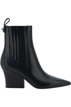 VALENTINO GARAVANI Buty, Kobieta, Czarny, 41 EU, Len, Skórzane Buty z Zasłonionym Detalem