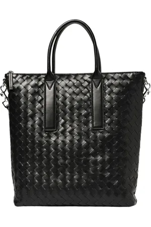 Bottega Veneta Torebki, Mężczyzna, Czarny, ONE SIZE, Czarna Torba na Ramię Intrecciato