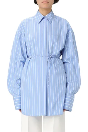 Sportmax Bluzki, Kobieta, Niebieski, S, Niebieska Koszula z Guzikami, Wielofunkcyjny Styl