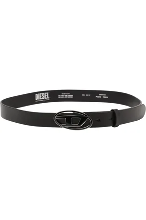 Diesel Akcesoria, Kobieta, Czarny, 90 CM, Elegancki Czarny Pasek z Owalną Sprzączką