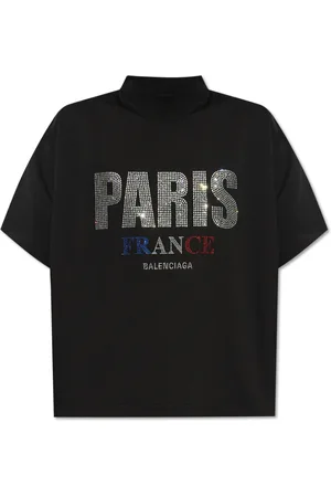 Balenciaga Koszulki, Kobieta, Czarny, L, Bawełna, T-shirt z Logo