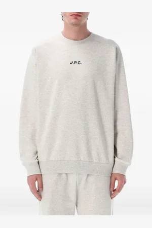 A.P.C. Bluzy, Mężczyzna, Szary, M, Szara bluza z okrągłym dekoltem z logo Asics