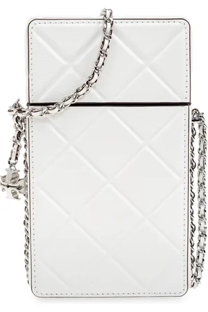 Tory Burch Akcesoria, Kobieta, Biały, ONE SIZE, Etui na telefon `Fleming` na łańcuchu