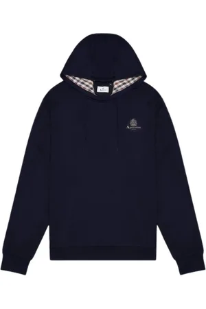 Aquascutum Bluzy, Mężczyzna, Niebieski, 3XL, Bluza z kapturem z Club Check