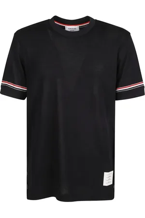 Thom Browne Koszulki, Mężczyzna, Niebieski, L, Klasyczny T-shirt na co dzień