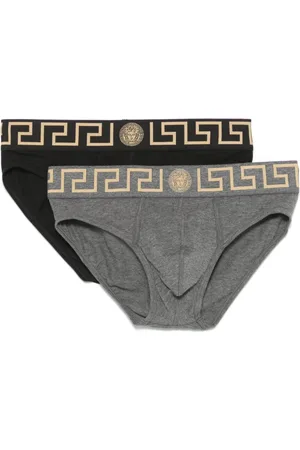 VERSACE Bielizna, Mężczyzna, Czarny, S, Komplet bielizny z charakterystycznymi detalami Greca