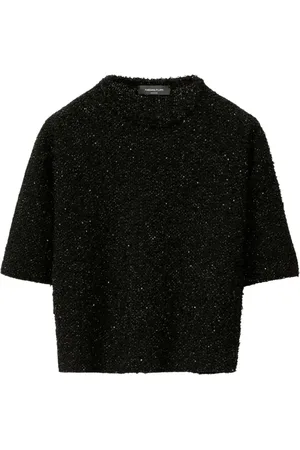 Fabiana Filippi Swetry, Kobieta, Czarny, 2XS, Komplet Sweter Spódnica