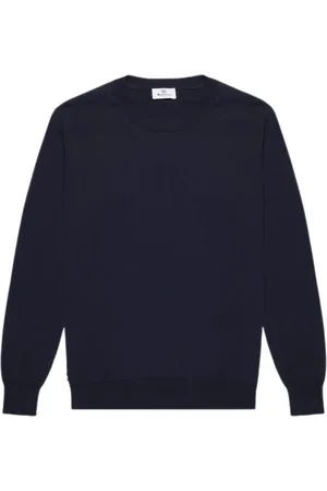 Aquascutum Swetry, Mężczyzna, Niebieski, L, Bawełniany Sweter z Naszywkami