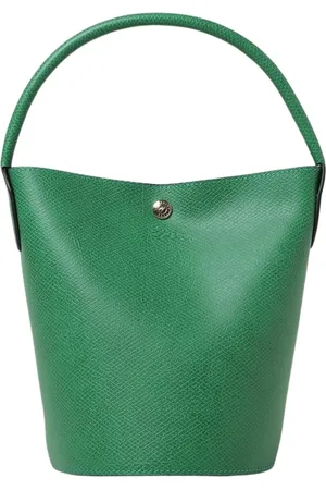 Longchamp Torebki, Kobieta, Zielony, ONE SIZE, Zamsz, Grained Leather Mini Bucket Bag