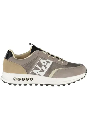 Napapijri Buty, Mężczyzna, Szary, 44 EU, Skóra, Sneakersy z Kontrastowymi Akcentami dla Nowoczesnych Mężczyzn