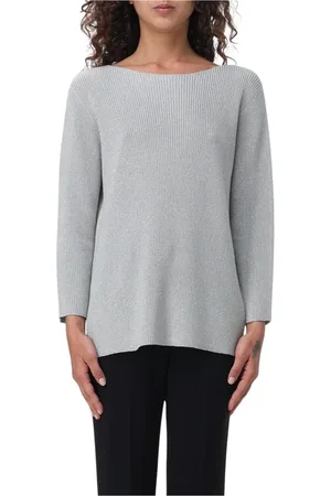 Fabiana Filippi Swetry, Kobieta, Szary, M, Elegant Boat Neck Sweater