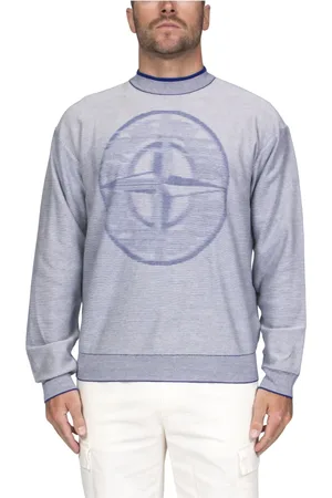 Stone Island Bluzy, Mężczyzna, Niebieski, XL, Niebieski Sweter dla Mężczyzn
