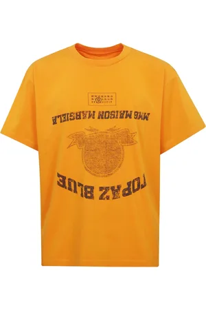 Maison Margiela Koszulki, Mężczyzna, Pomarańczowy, S, Jersey Print Logo T-shirt