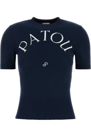 Patou Koszulki, Kobieta, Niebieski, L, Ciemnoniebieski T-shirt z mieszanki bawełny
