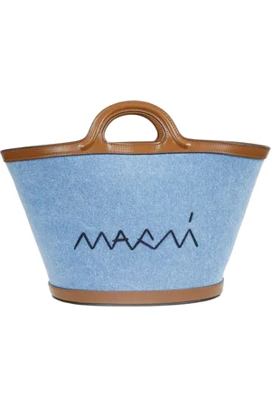 Marni Torebki, Kobieta, Niebieski, ONE SIZE, Tropicalia Torba wiaderkowa w dżinsie