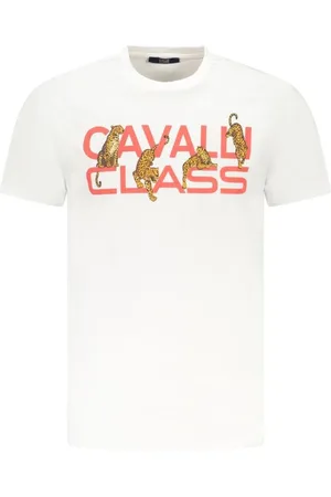 Roberto Cavalli Koszulki, Mężczyzna, Biały, M, Klasyczny Biały Bawełniany T-shirt z okrągłym dekoltem